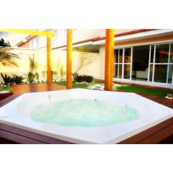 Spa 5 Lugares Sextavada Therma Top Line 230x267x77cm Ouro Fino