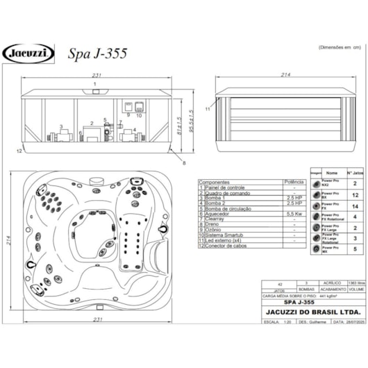 Spa 6 Lugares Com Aquecedor J355 Jacuzzi 231cm X 214cm X 95,50cm - Imagem principal - 21c93067-9a7f-48f6-9cb1-b556e5561e30