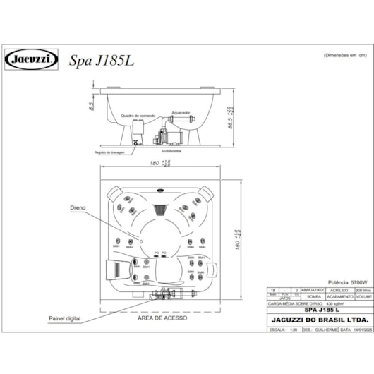 Spa Com Aquecedor 5 Lugares Sem Painéis 185l Jacuzzi 180x180x89cm - Imagem principal - 26f759f2-2357-4e24-85f6-f25a77d5a74a