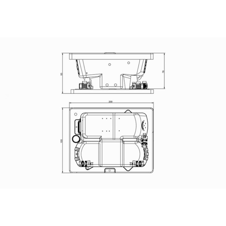 Spa De Acrílico 3 Pessoas Mônaco 1 Standard 200x155cm Astra