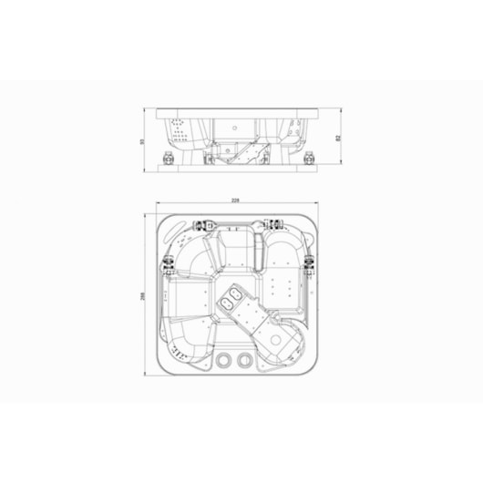 Spa De Acrílico 6 Pessoas Bahamas 3 Luxo 228x228cm Astra - Imagem principal - d7982970-c87c-4293-9d94-2f722a24bc31