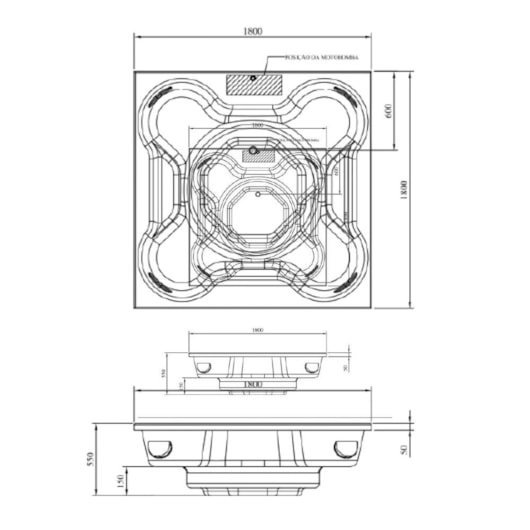 Spa Hidromassagem  Com Aquecedor Flower Spacril Ouro Fino 180x180cm - Imagem principal - 796b10ae-1e97-4ad1-a5f5-dd493163fd27