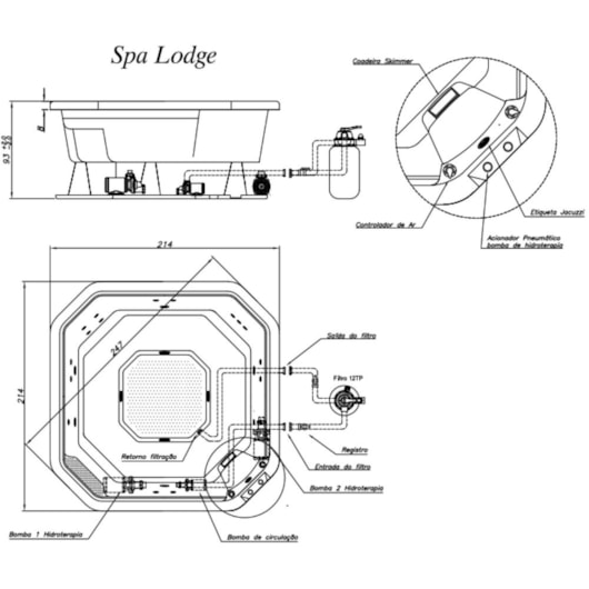 Spa Lodge 60Hz Sem Fechamento Lateral Jacuzzi - Imagem principal - 2714ffb2-3f96-4b9b-b0a4-999a900a1080