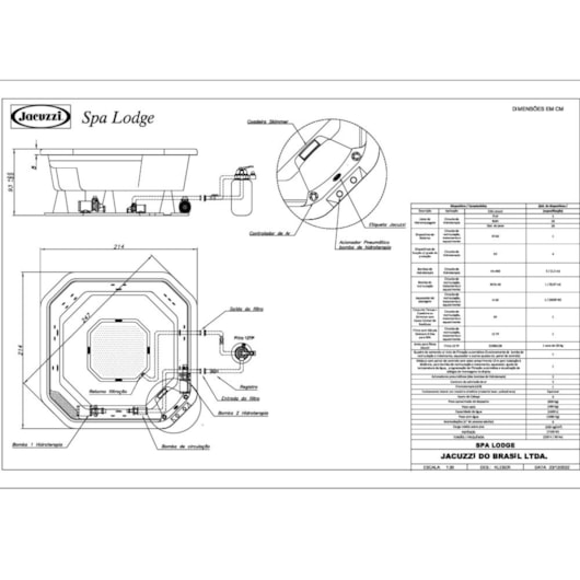 Spa Lodge 8 Lugares com Aquecedor 214cm X 93cm Jacuzzi - Imagem principal - e5248039-5578-40dd-9753-3c9f9ed4681b