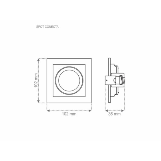 Spot Led Embutir Quadrado Recuado Conecta Mr16 Branco Taschibra - Imagem principal - 89567e0b-bc7b-41bb-9796-875183e8b582