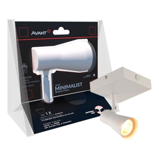 Spot Minimalist 1Xgu10 Branco Fosco Avant - Imagem principal - 9d9f5707-67bd-4f33-a49f-e5082c981424