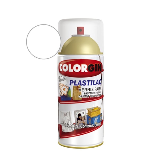 Spray  Plastilac Verniz Brilhante Colorgin 200g - Imagem principal - 0415e9a5-0466-40d6-bc17-0fe3eefe8bea