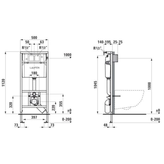 Suporte com Caixa Para Bacia Suspensa Laufen - Imagem principal - 146b3f2f-40fe-4ab7-b686-6c4e33576f48