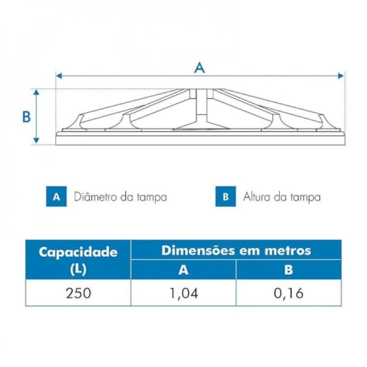 Tampa Para Caixa Dágua Polietileno Fortlev  250L - Imagem principal - 61702904-bb3b-41ce-95dd-a147d8c5f0a6