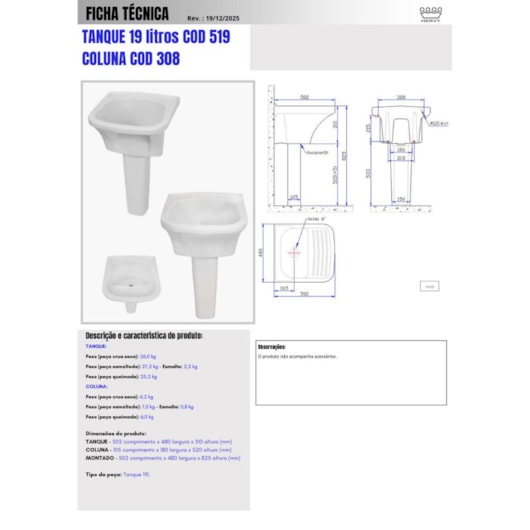 Tanque Builder Branco 19L Hervy - Imagem principal - 9dcfd7d6-7c96-4c72-9a62-bbcd3acb7ed8