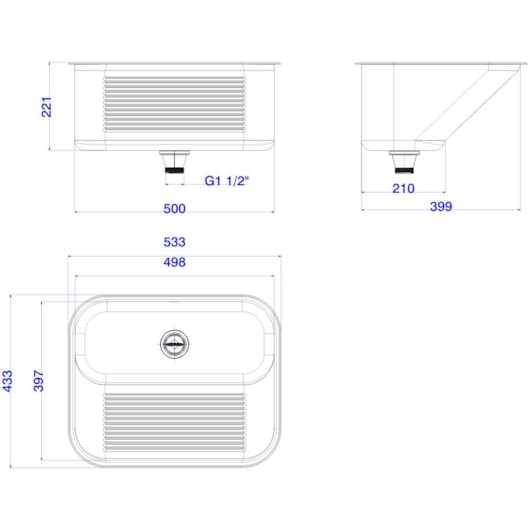 Tanque De Embutir Inox Deca 50x40cm - Imagem principal - 3ff7e2e5-2285-4f8a-aff2-6160e1c720bb