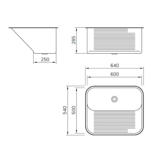 Tanque De Inox Com Válvula Escovada Mekal 60x50x28cm - Imagem principal - 30ae491c-c506-4db9-be7a-3213c22cb6e4