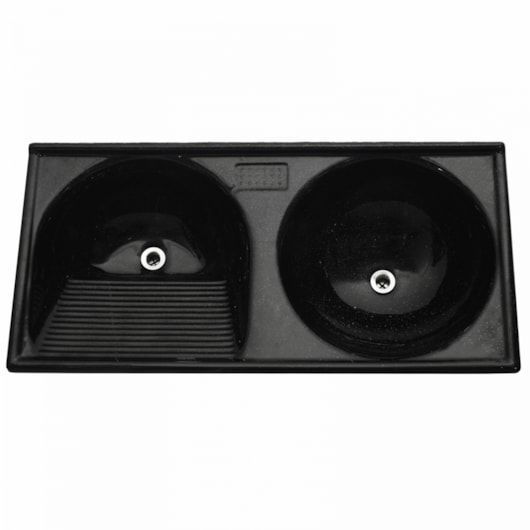 Tanque Duplo Marmofibra Preto Absoluto Decoralita 102x50cm - Imagem principal - 4ab4c349-d4cb-4a5e-885a-f0b6219c682f