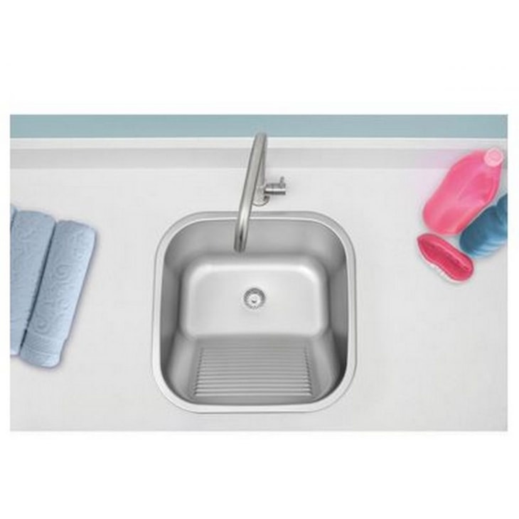 Tanque Em Inox De Encaixe Hera Com Válvula  3.1/2 Escovado Tramontina 40x40cm