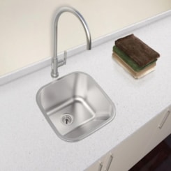 Tanque Em Inox De Encaixe Hera Com Válvula  3.1/2 Escovado Tramontina 40x40cm