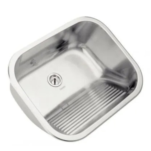 Tanque Em Inox De Encaixe Hera Com Válvula Escovado Tramontina 34L 50x40cm - Imagem principal - b805c3f5-3a92-498d-bddc-0f94da256f42