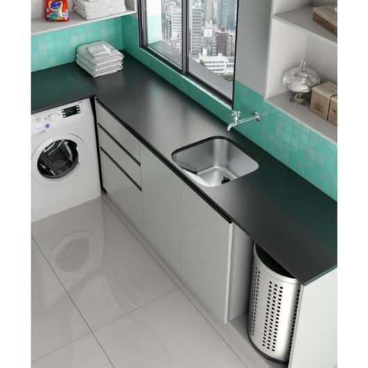 Tanque Em Inox Monobloco Acetinado Debacco 53x43cm 30L - Imagem principal - 864aef34-1aae-47a6-8634-c1e463dbf920