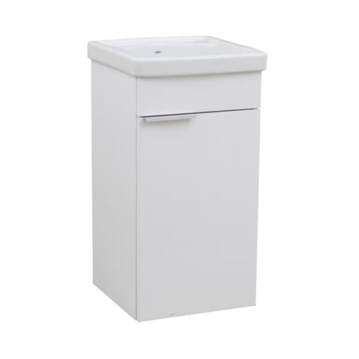 Tanque Em Polipropileno Com Gabinete De 1 Porta Branco Celite 75x38cm