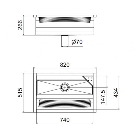 Tanque Inox 47 Litros Docol 82x51,5x26cm - Imagem principal - bd75aa6f-f268-4e5c-b2a5-71afa0c529ce