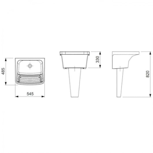 Tanque M Sem Mesa Branco Roca 54,5x48,5cm - Imagem principal - 9fc21fb3-61ac-40fd-b1f8-23d885102d4f