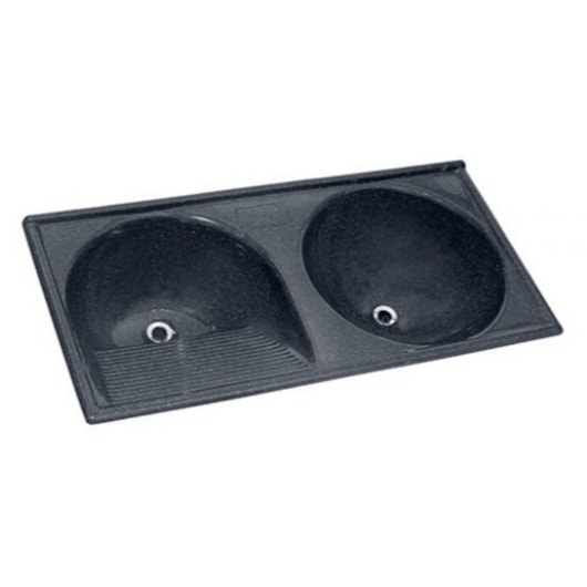 Tanque Marmofibra Duplo Preto Absoluto Decoralita 120x60cm - Imagem principal - c278bedf-f7b0-49b4-90c3-a33eb2c50daa