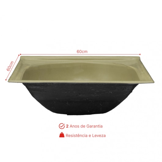 Tanque Marmofibra Preto Absoluto Decoralita 60x60cm - Imagem principal - 636293d2-4285-4679-be8f-1c0888e5bb3c