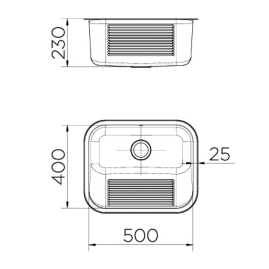 Tanque Monobloco Acetinado Docol 32L 50x40x23cm - Imagem principal - 2e1769a7-a008-4819-9f26-2b59e1739983