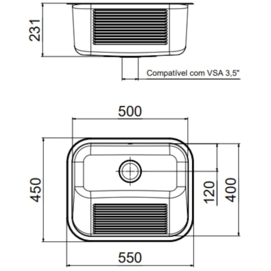 Tanque Monobloco Acetinado Docol 32L 55x45x23cm - Imagem principal - ae6bdb18-1bc0-43a2-93c8-68eb2b21d295