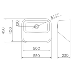 Tanque Monobloco De Parede 304 Com Válvula 0,9 32 Litros Alto Brilho Docol 55x45x23cm