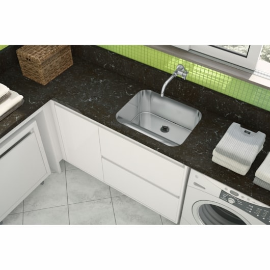 Tanque Monobloco Para Embutir A304 55l Com Válvula 20435 Acetinado Ghelplus 63x53cm  - Imagem principal - 6768fcb0-78b2-4d30-a85b-86f9b3932e50