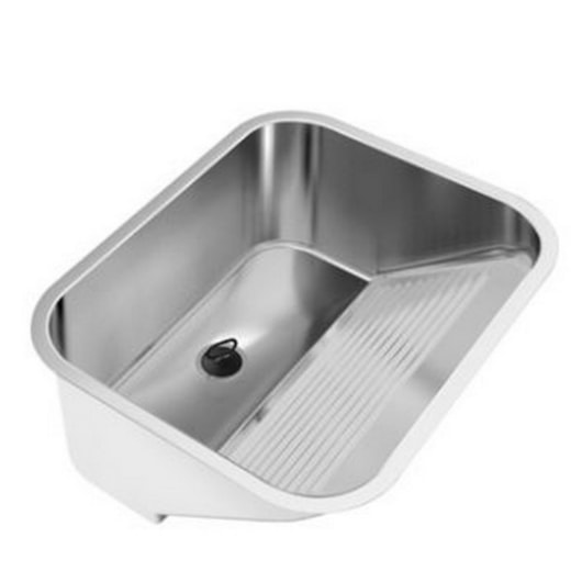 Tanque Monobloco Para Embutir A304 55l Com Válvula 20435 Acetinado Ghelplus 63x53cm  - Imagem principal - e51abc29-26a6-413f-b30b-ed8a49ccae41