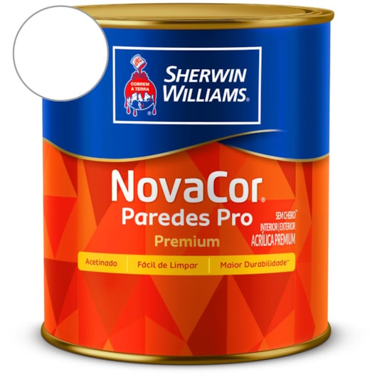 Tinta ACR Acetinado Paredes Pro Branco Sherwin Williams 0,9L - Imagem principal - a3350790-53b5-472f-acff-0fa5e30519cc