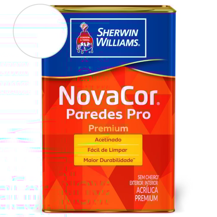 Tinta ACR Acetinado Paredes Pro NovaCor Branco Sherwin Williams 18L