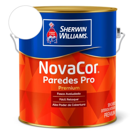 Tinta ACR Acetinado Paredes Pro NovaCor Branco Sherwin Williams 3,6L - Imagem principal - 1e77c19c-3f8c-40d2-a57f-4f0f2204b027