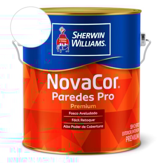 Tinta ACR Acetinado Paredes Pro NovaCor Branco Sherwin Williams 3,6L - Imagem principal - 44253923-c2b8-49c1-aaf0-44fb3a861dcf