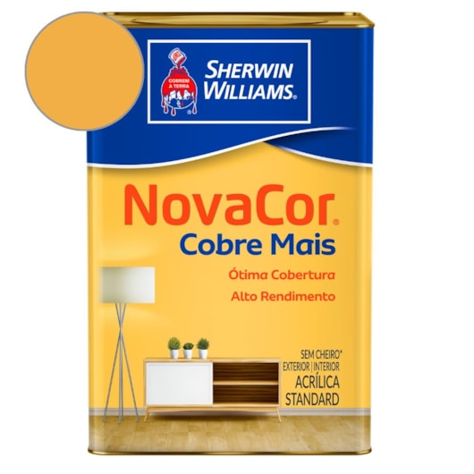 Tinta ACR Cobre Mais NovaCor Amarelo Sol Sherwin Williams 18L - Imagem principal - ab653c92-7c0a-468b-a1d8-f102209bb0c8