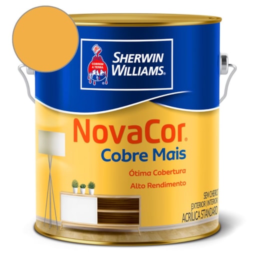 Tinta ACR Cobre Mais NovaCor Amarelo Sol Sherwin Williams 3,6L - Imagem principal - 79f9ee84-67db-48f5-9bea-bba6192a5621