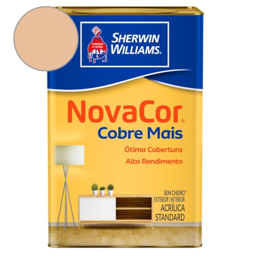 Tinta ACR Cobre Mais NovaCor Pessego Sherwin Williams 18L - Imagem principal - 786debce-53d0-4fc0-9ff0-84682dbb5e3b