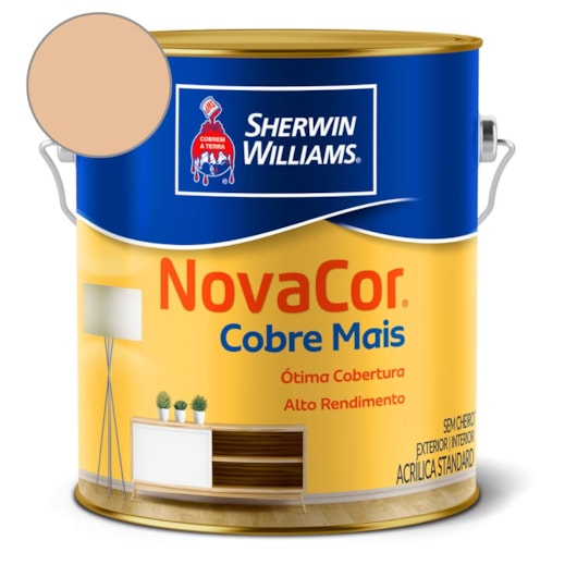 Tinta ACR Cobre Mais NovaCor Pêssego Sherwin Williams 3,6L - Imagem principal - 66ea9594-ef1b-40ce-9467-21bca6bdad86