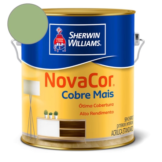 Tinta ACR Cobre Mais NovaCor Verde Jardim Sherwin Williams 3,6L - Imagem principal - 64b00deb-6d2c-4d55-9ed3-a123ca1dbdd6
