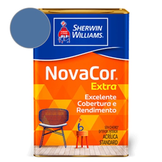 Tinta ACR Fosco Mais Rendimento NovaCor Azul Indigo Sherwin Williams 18L - Imagem principal - 7e1b56b9-bb59-4c0f-bf94-bb2772cf7087
