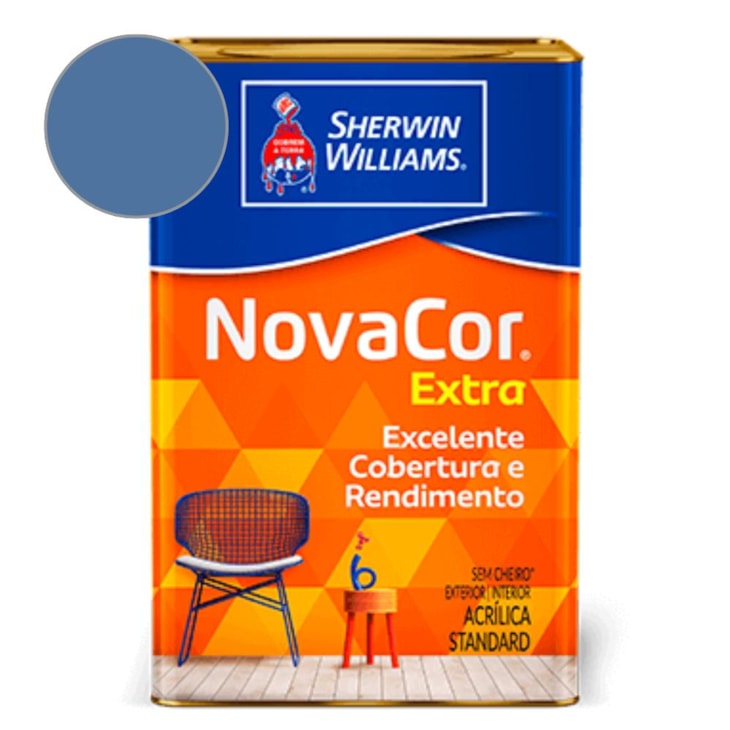 Tinta ACR Fosco Mais Rendimento NovaCor Azul Indigo Sherwin Williams 18L