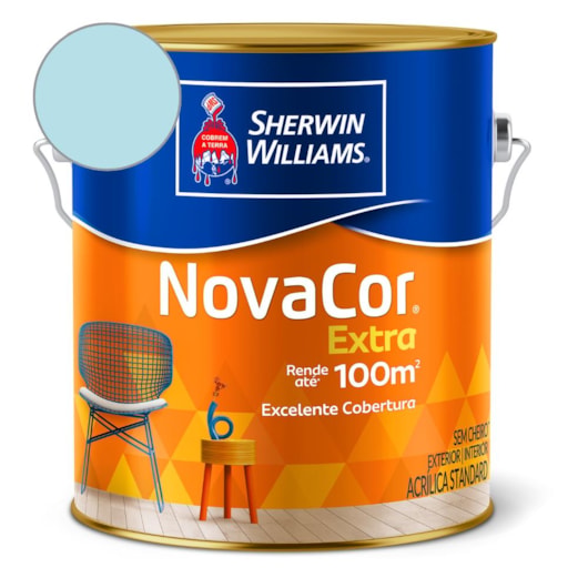 Tinta ACR Fosco Mais Rendimento NovaCor Azul Sereno Sherwin Williams 3,6L - Imagem principal - 68558010-eda4-4019-8f00-b120642ace46
