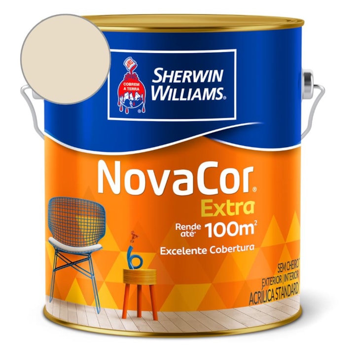 Tinta ACR Fosco Mais Rendimento NovaCor Palha Sherwin Williams 3,6L