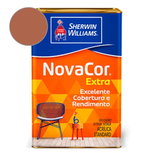 Tinta ACR Fosco Mais Rendimento NovaCor Terracota Natural Sherwin Williams 18L - Imagem principal - da9f4c48-b421-4535-af0a-62fe06cdf3a5