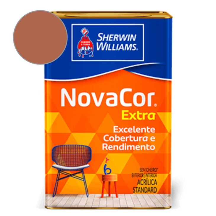 Tinta ACR Fosco Mais Rendimento NovaCor Terracota Natural Sherwin Williams 18L