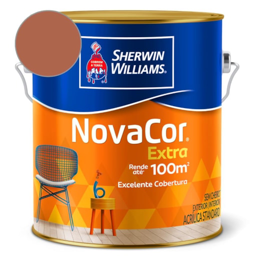 Tinta ACR Fosco Mais Rendimento NovaCor Terracota Natural Sherwin Williams 3,6L - Imagem principal - f8dc5d74-03d1-4b05-9044-3a30a15ae00d