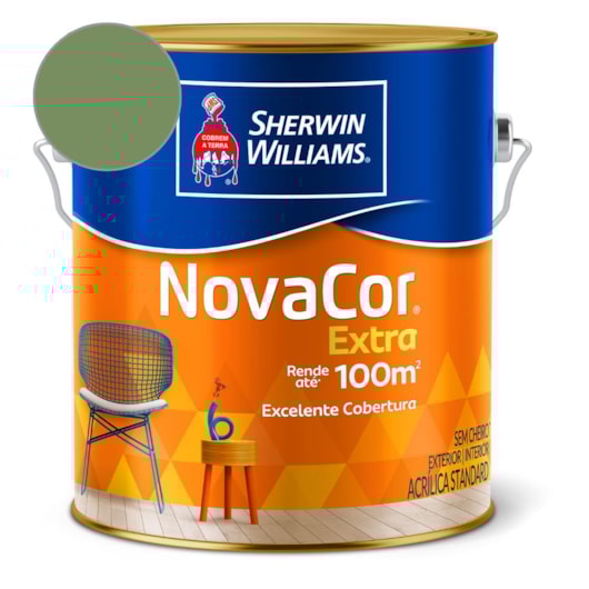 Tinta ACR Fosco Mais Rendimento NovaCor Verde Primavera Sherwin Williams 3,6L - Imagem principal - e43a4597-b805-409f-8279-469dfdf2308e