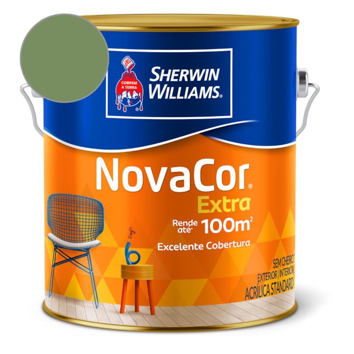 Tinta ACR Fosco Mais Rendimento NovaCor Verde Primavera Sherwin Williams 3,6L