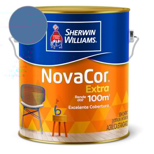 Tinta ACR Fosco Mais RendiMetaliconto NovaCor Azul Indigo Sherwin Williams 3,6L - Imagem principal - 2ab62d52-7d00-435b-b49c-4916dfdc44ed